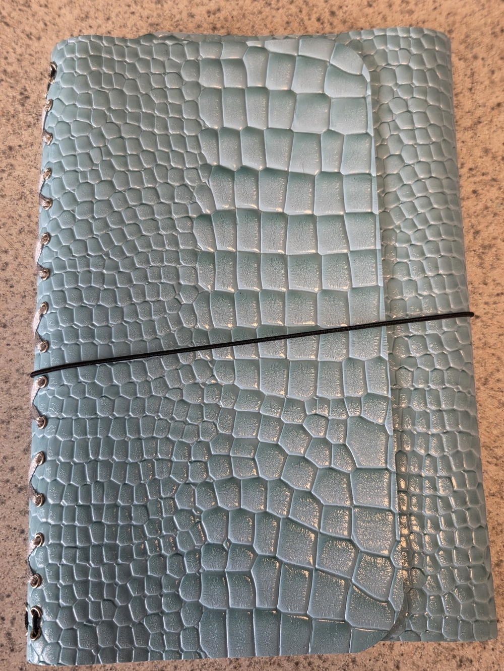 Faux-Crocodile Textured Notebook - Turquoise, New